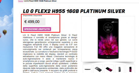 LG G Flex2 H955 16GB Platinum Silver   Gli Stockisti  Smartphone  cellulari  tablet  accessori telefonia  dual sim e tanto altro