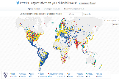 Twitter lancia la mappa interattiva dei tifosi della Premier League