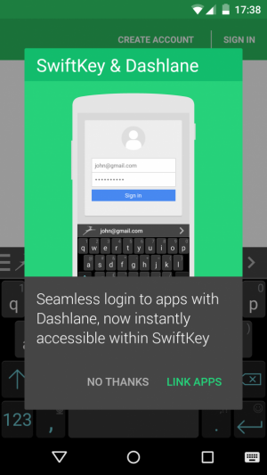 Swiftkey Dashlane