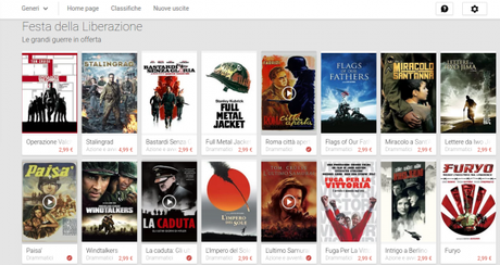 Promozione Google Play Film: le grandi guerre in offerta Film su Google Play 1