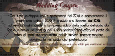 Sconto più servizio fotografico o video offerto dal fotografo di matrimoni Renzo Gubbioni