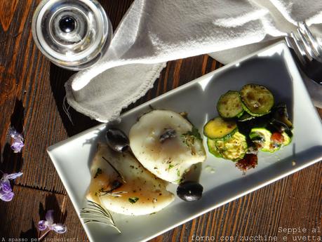 Seppie al forno con zucchine e uvetta