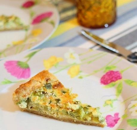 Torta di asparagi e cipollotti