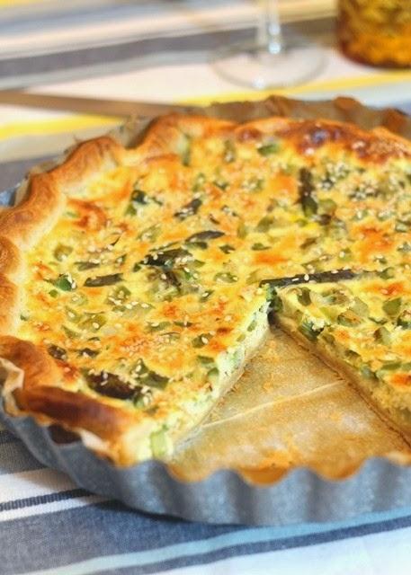 Torta di asparagi e cipollotti