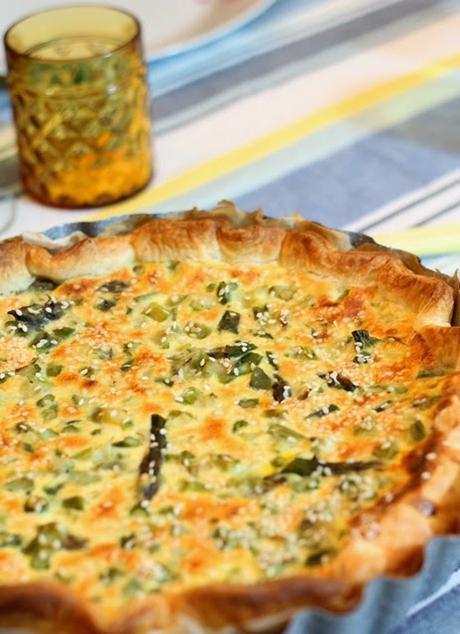 Torta di asparagi e cipollotti