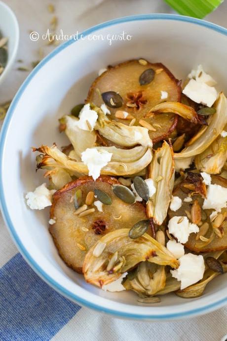 Quando si smette di essere eterni. Insalata tiepida di finocchiella, pere e feta.