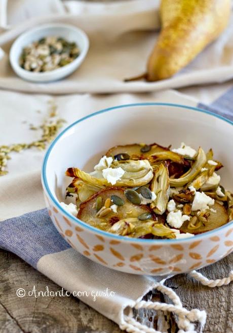 Quando si smette di essere eterni. Insalata tiepida di finocchiella, pere e feta.