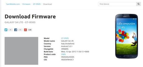Download firmware  I9505XXUHOD5_I9505VFRHOC1_OMN Android 5.0.1 Lollipop su Samsung Galaxy S4 brand Vodafone rilasciato ufficialmente Android 5.0.1 Lollipop su Samsung Galaxy S4 brand Vodafone rilasciato ufficialmente SamMobile