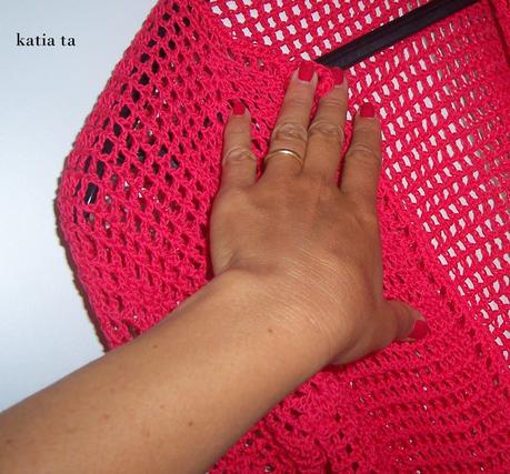 camicia lampone a crochet