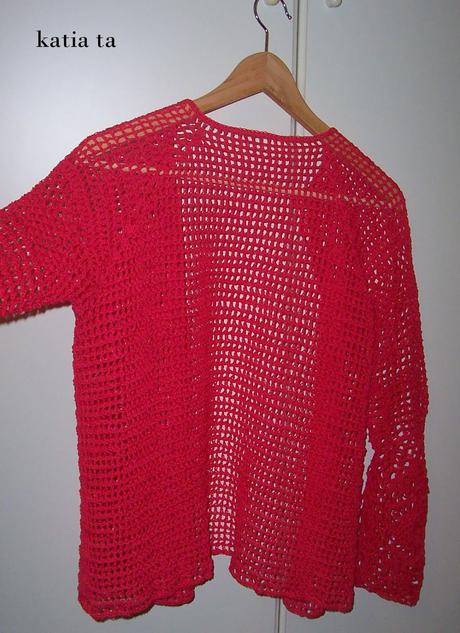 camicia lampone a crochet