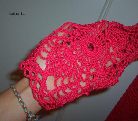 camicia lampone a crochet