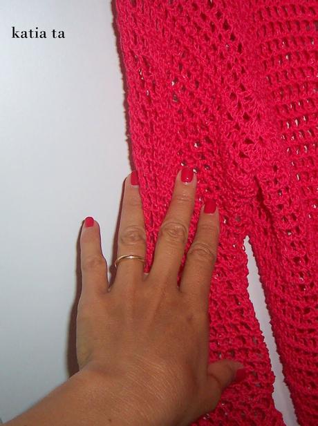 camicia lampone a crochet