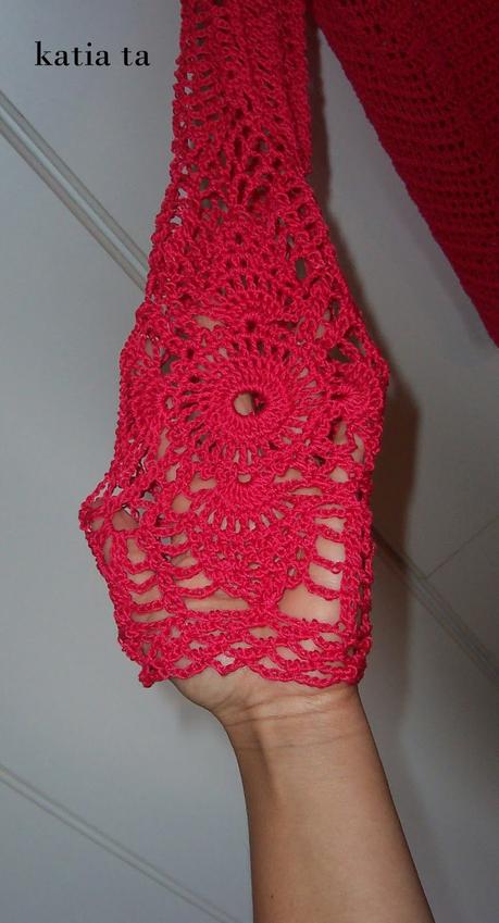 camicia lampone a crochet