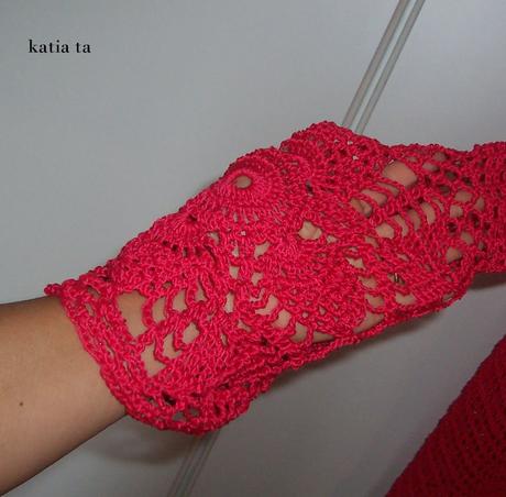 camicia lampone a crochet