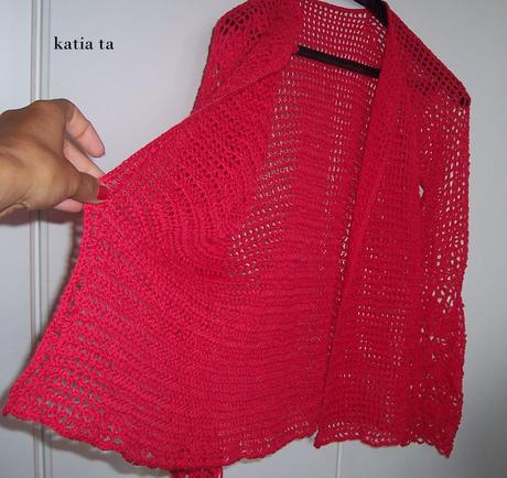 camicia lampone a crochet