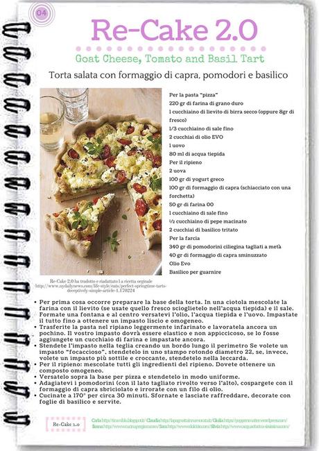 Re-Cake 2.0: torta salata con formaggio di capra, pomodori, basilico