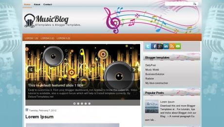 I migliori temi Blogger per creare un Blog dedicato alla Musica.