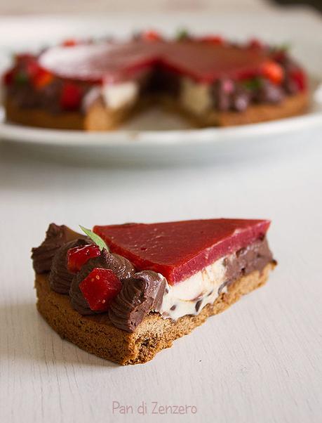 crostata ricotta, cioccolato e fragole