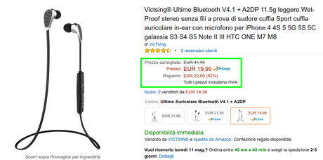 Recensione auricolari wireless Victsing Ultime Bluetooth V4.1