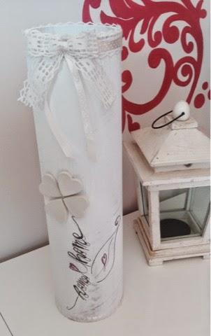 Come recuperare un tubo di carta... Vaso shabby