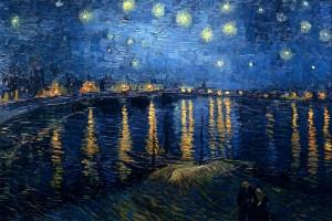 Van Gogh: Notte stellata sul Rodano (1888, olio su tela, 72.5×92 cm, Musée d'Orsay, Parigi)