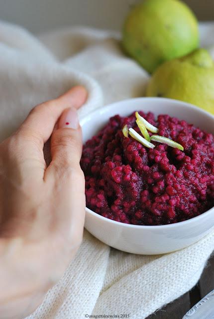 Cous cous la zero in salsa di barbabietola e tahina | Couscous low carb pasta with beetroot and tahini crem