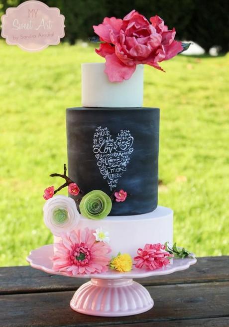 Chalkboard wedding cake