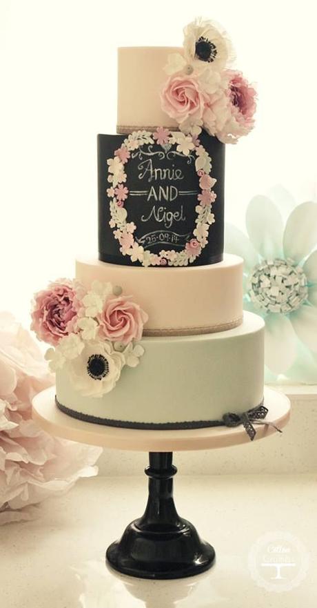 Chalkboard wedding cake