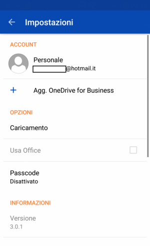 Come modificare le impostazioni di caricamento delle foto su Onedrive per Android