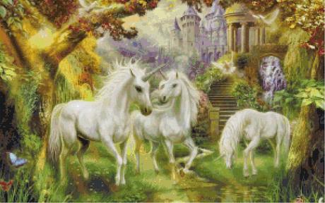 Schema per il punto corce: Paesaggio mitologico con unicorni