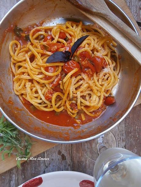 Tonnarelli con Pomodorini Capperi ed Erbe Aromatiche