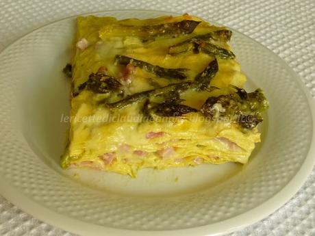 Lasagne con asparagi e prosciutto cotto