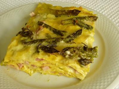 Lasagne con asparagi e prosciutto cotto