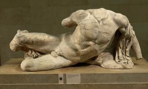 Marble statue of a river god from the west pediment of the Parthenon-