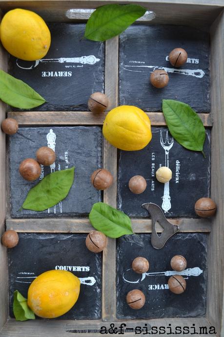 crostata con noci macadamia e lemon curd senza burro