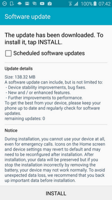 Samsung Galaxy S6 aggiornamento