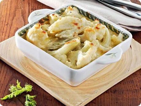 Gratin di finocchi e cavolfiore alla besciamella