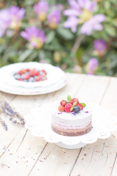 Cheesecake Raw al Cocco con Frutti di bosco e Lavanda | Vegan  & Gluten Free