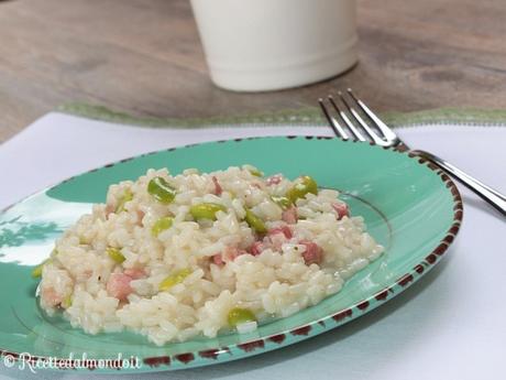 Risotto con le fave fresche e pancetta