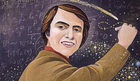 Carl Sagan, nel ritratto di un fumettista.