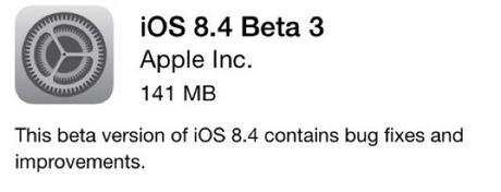 Apple rilascia la terza beta di iOS 8.4