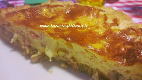 Quiche con Porri Prosciutto e Funghi