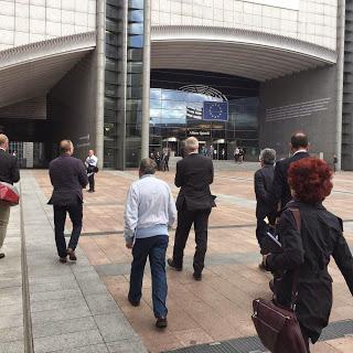 Bruxelles- Parlamento Europeo. Xyloyannis Cristos, Perrino Pietro, Fabio Ingrosso, Daniela Camendulli, Vergari Giuseppe e Cristian Casili.