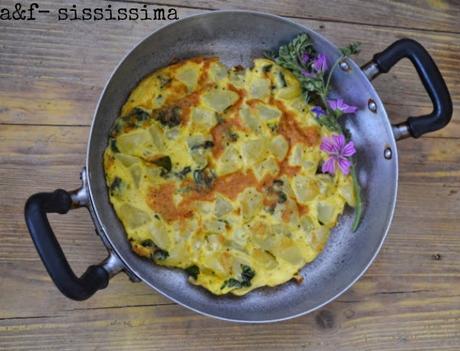 frittata con patate e malva