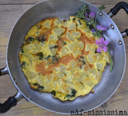 frittata con patate e malva