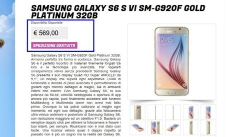 Samsung Galaxy S6 S VI SM G920F Gold Platinum 32GB Offerta: Galaxy S6 a 569 euro con garanzia europea da Glistockisti.it  Gli Stockisti  Smartphone  cellulari  tablet  accessori telefonia  dual sim e tanto altro