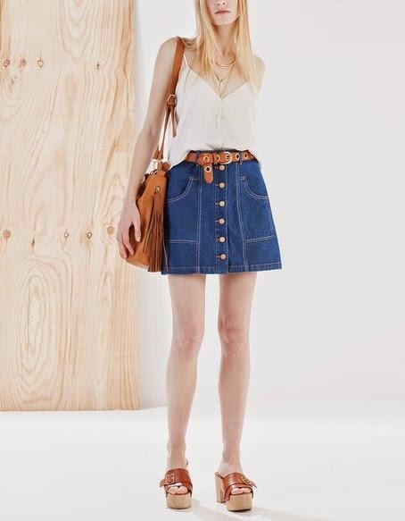 revival anni 70, denim sued stradivarius