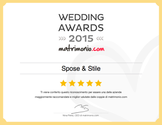 SPOSE&STILE... L'Atelier vince ancora i Wedding Awards di matrimonio.com!