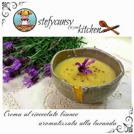 Crema al cioccolato bianco aromatizzata alla lavanda Crema al cioccolato bianco aromatizzata alla lavanda