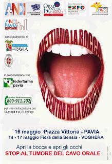 VOGHERA (pv). l'Oral Cancer Day raddoppia: anche a Voghera alla Sensia un punto informativo dal 14 al 17 maggio.